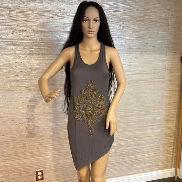 Roberto Cavalli | Dresses | Roberto Cavalli Racer Back Tank Mini Dress  Tunic Beaded | Poshmark